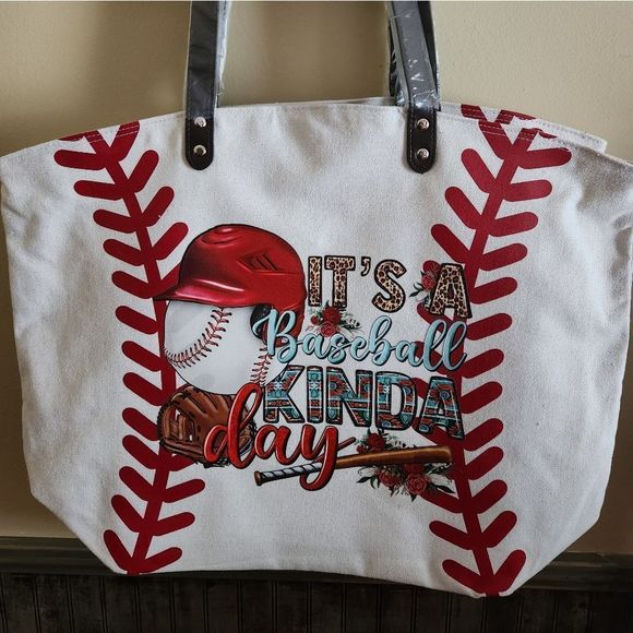 Accessories Handbags - Baseball Canvas Tote Bag